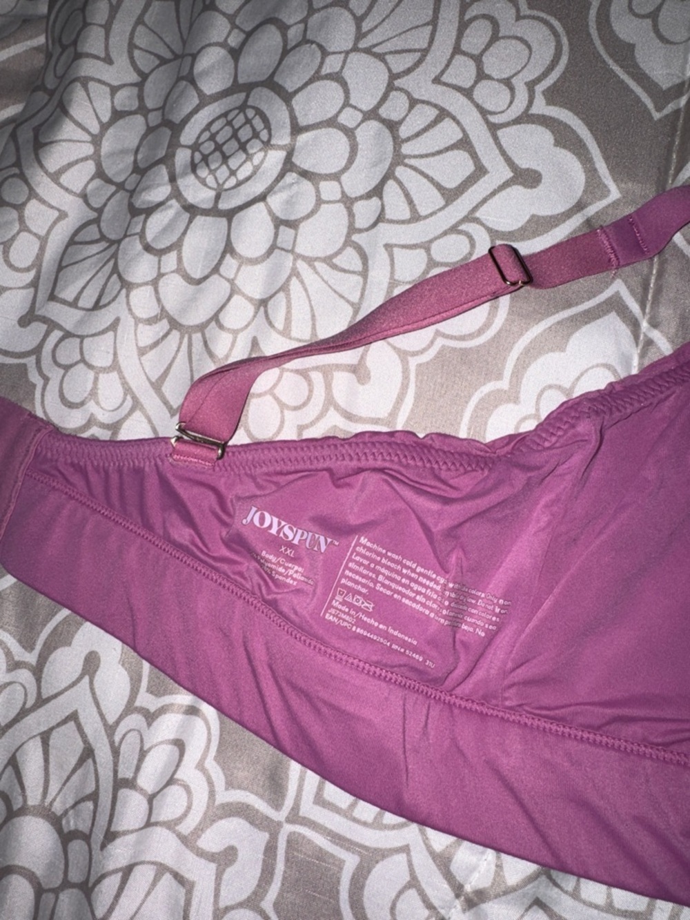 Joyspun Wireless V-Neck Bralette in Purple. Size XXL - Picture 3 of 6